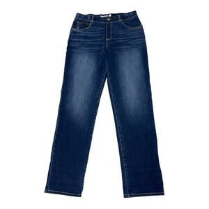 Betabrand Signature Mid-Rise Straight Denim Jeans Size L | Stretch Comfort Fit